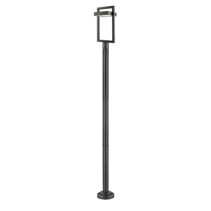 Z-Lite Luttrel 1-Light Outdoor Post Mounted Fixture Light In Black Z-Lite Luttrel 1-Light Outdoor Post Mounted Fixture Light In Black