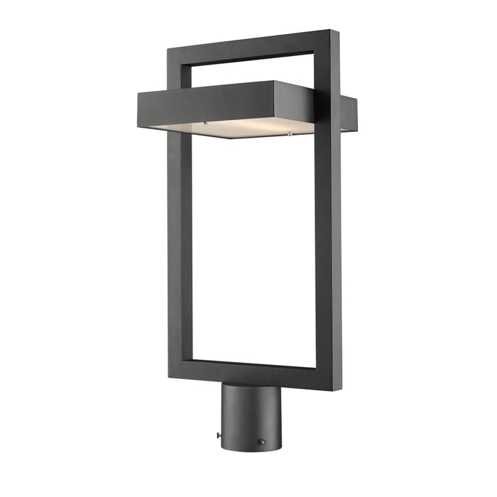 Z-Lite Luttrel 1-Light Outdoor Post Mount Fixture Light In Black Z-Lite Luttrel 1-Light Outdoor Post Mount Fixture Light In Black