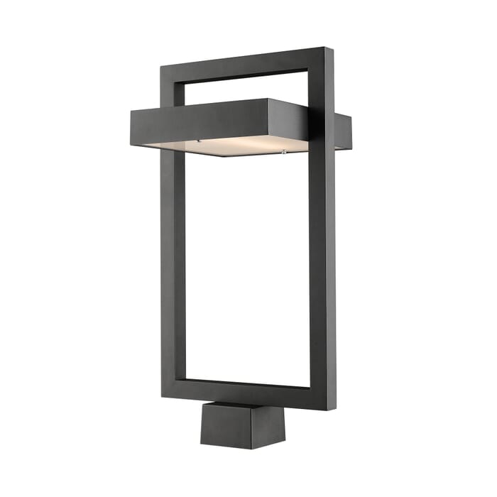 Z-Lite Luttrel 1-Light Outdoor Post Mount Fixture Light In Black Z-Lite Luttrel 1-Light Outdoor Post Mount Fixture Light In Black