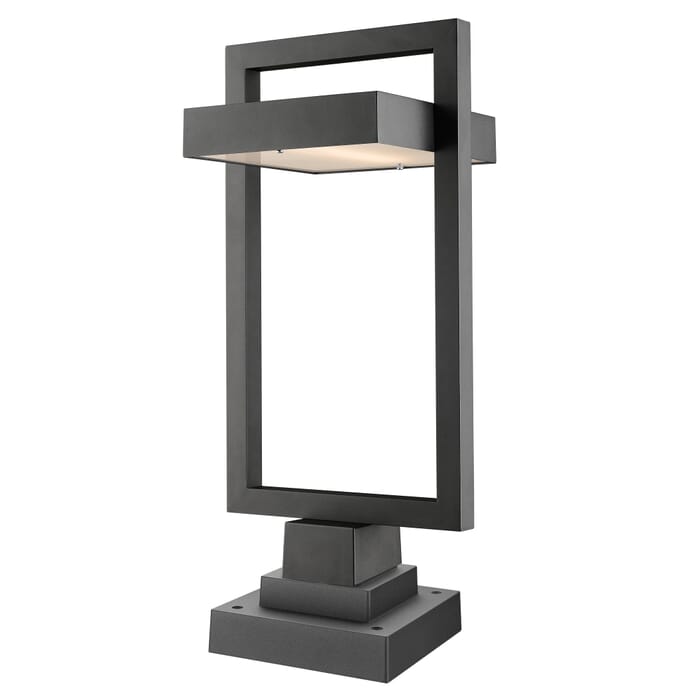 Z-Lite Luttrel 1-Light Outdoor Pier Mounted Fixture Light In Black Z-Lite Luttrel 1-Light Outdoor Pier Mounted Fixture Light In Black