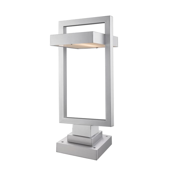 Z-Lite Luttrel 1-Light Outdoor Pier Mounted Fixture Light In Silver Z-Lite Luttrel 1-Light Outdoor Pier Mounted Fixture Light In Silver