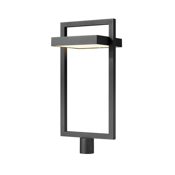 Z-Lite Luttrel 1-Light Outdoor Post Mount Fixture Light In Black Z-Lite Luttrel 1-Light Outdoor Post Mount Fixture Light In Black