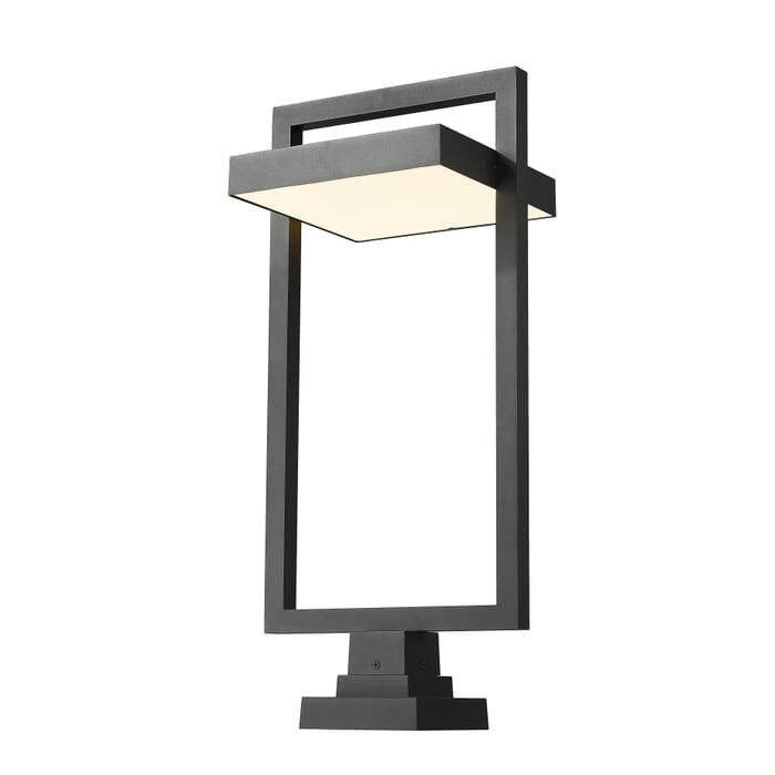 Z-Lite Luttrel 1-Light Outdoor Pier Mounted Fixture Light In Black Z-Lite Luttrel 1-Light Outdoor Pier Mounted Fixture Light In Black