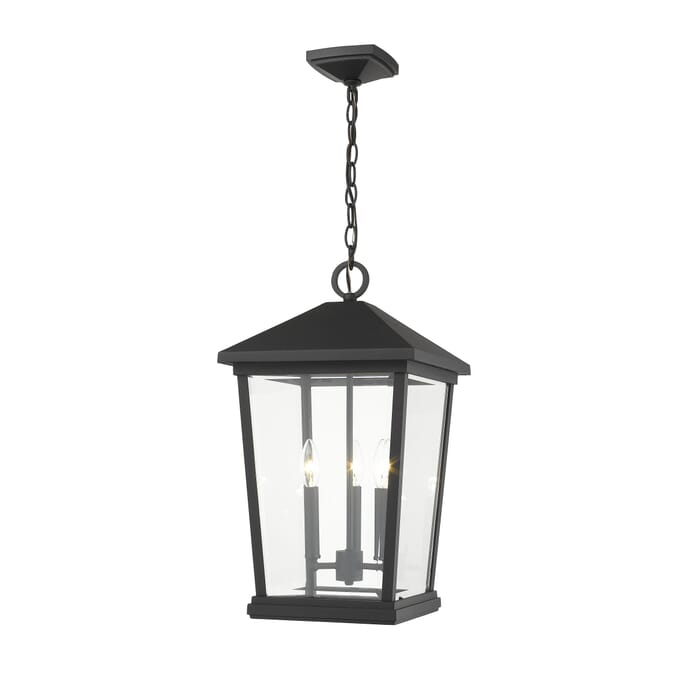 Z-Lite Beacon 3-Light Outdoor Chain Mount Ceiling Fixture Light In Black Z-Lite Beacon 3-Light Outdoor Chain Mount Ceiling Fixture Light In Black