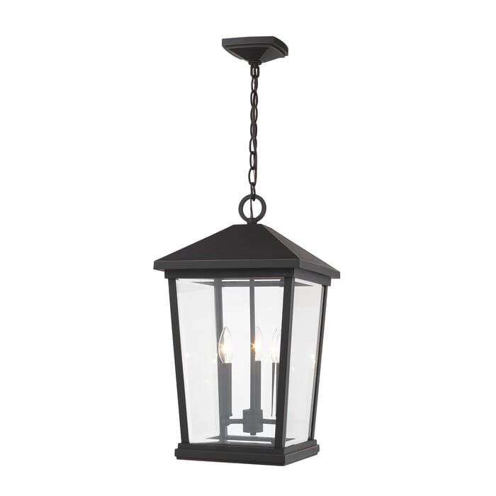 Z-Lite Beacon 3-Light Outdoor Chain Mount Ceiling Fixture Light In Oil Rubbed Bronze Z-Lite Beacon 3-Light Outdoor Chain Mount Ceiling Fixture Light In Oil Rubbed Bronze