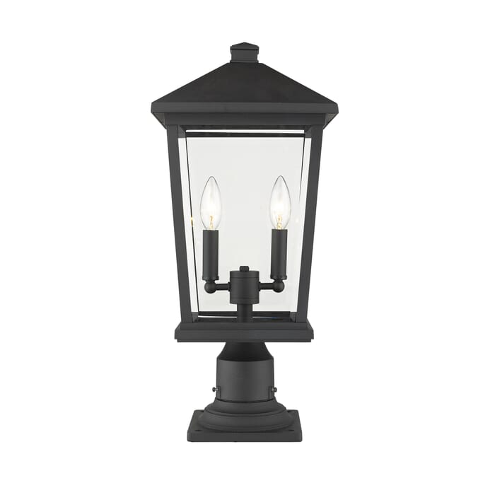 Z-Lite Beacon 2-Light Outdoor Pier Mounted Fixture Light In Black Z-Lite Beacon 2-Light Outdoor Pier Mounted Fixture Light In Black