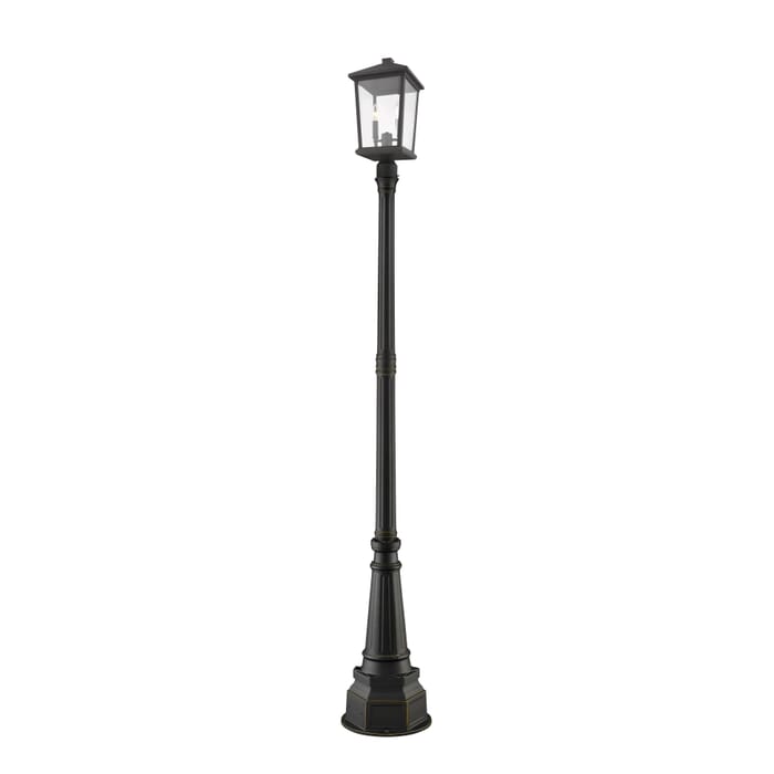 Z-Lite Beacon 2-Light Outdoor Post Mounted Fixture Light In Oil Rubbed Bronze Z-Lite Beacon 2-Light Outdoor Post Mounted Fixture Light In Oil Rubbed Bronze