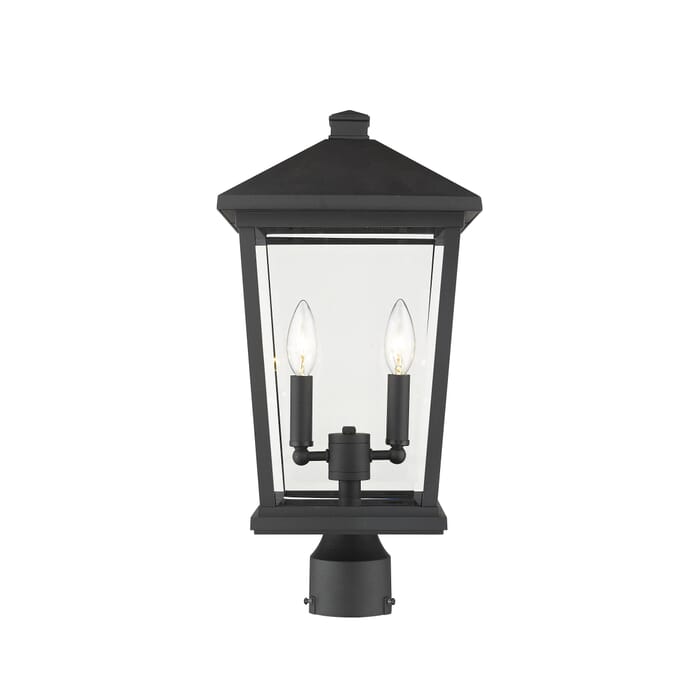 Z-Lite Beacon 2-Light Outdoor Post Mount Fixture Light In Black Z-Lite Beacon 2-Light Outdoor Post Mount Fixture Light In Black