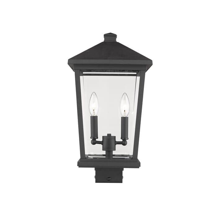 Z-Lite Beacon 2-Light Outdoor Post Mount Fixture Light In Black Z-Lite Beacon 2-Light Outdoor Post Mount Fixture Light In Black