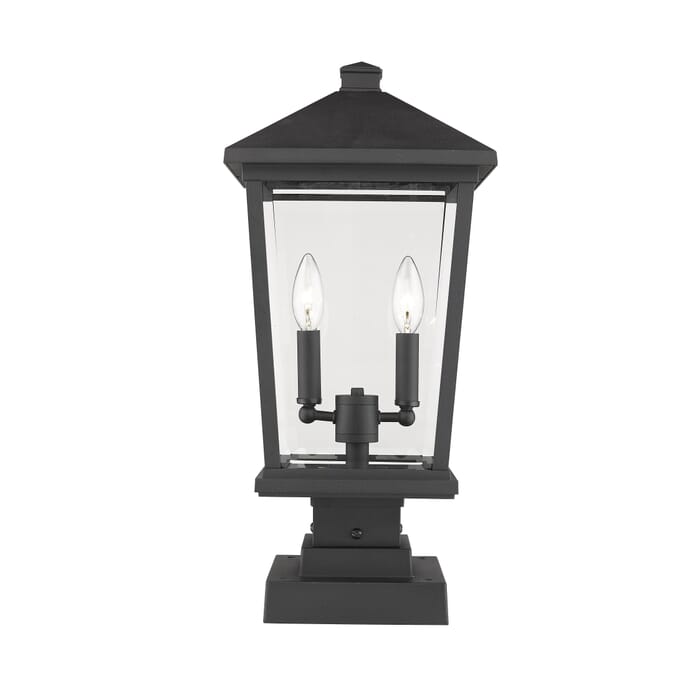 Z-Lite Beacon 2-Light Outdoor Pier Mounted Fixture Light In Black Z-Lite Beacon 2-Light Outdoor Pier Mounted Fixture Light In Black