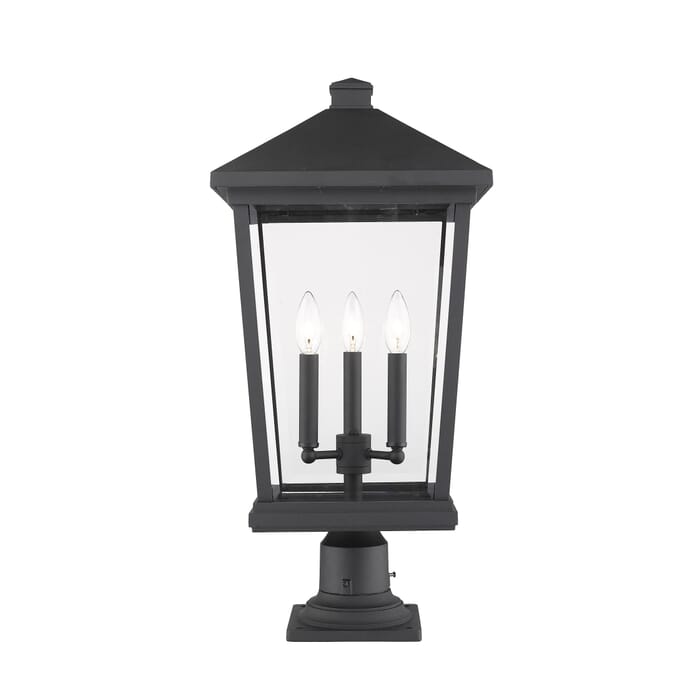 Z-Lite Beacon 3-Light Outdoor Pier Mounted Fixture Light In Black Z-Lite Beacon 3-Light Outdoor Pier Mounted Fixture Light In Black