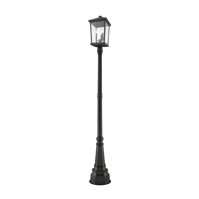 Z-Lite Beacon 3-Light Outdoor Post Mounted Fixture Light In Black Z-Lite Beacon 3-Light Outdoor Post Mounted Fixture Light In Black