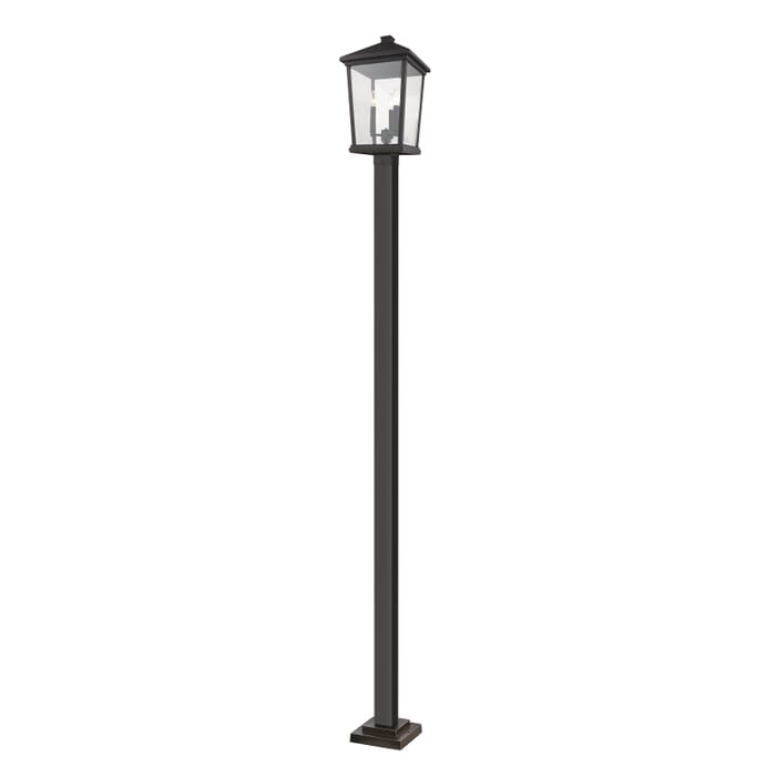 Z-Lite Beacon 3-Light Outdoor Post Mounted Fixture Light In Oil Rubbed Bronze Z-Lite Beacon 3-Light Outdoor Post Mounted Fixture Light In Oil Rubbed Bronze