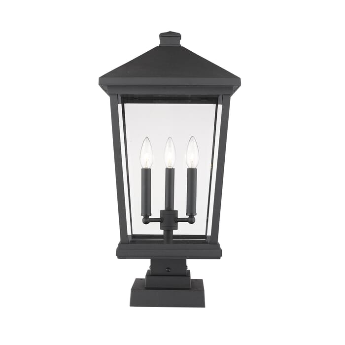 Z-Lite Beacon 3-Light Outdoor Pier Mounted Fixture Light In Black Z-Lite Beacon 3-Light Outdoor Pier Mounted Fixture Light In Black