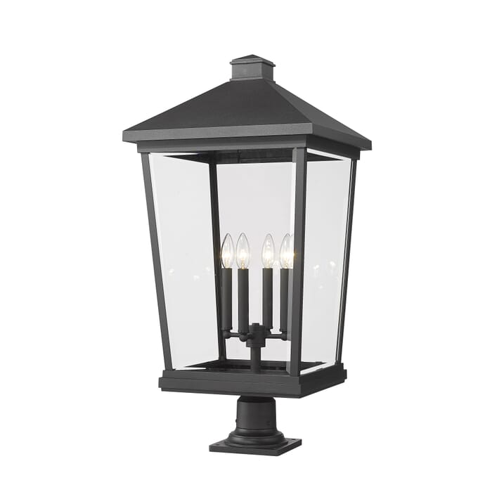 Z-Lite Beacon 4-Light Outdoor Pier Mounted Fixture Light In Black Z-Lite Beacon 4-Light Outdoor Pier Mounted Fixture Light In Black