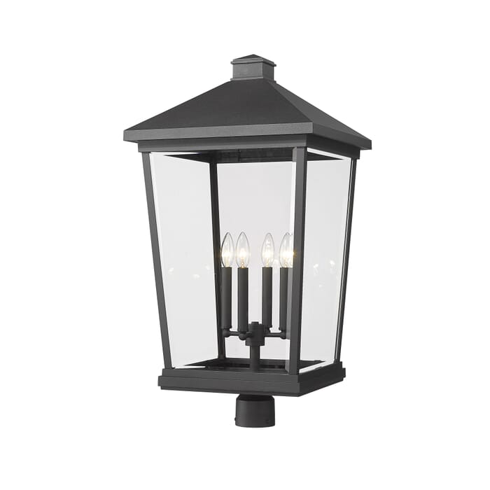 Z-Lite Beacon 4-Light Outdoor Post Mount Fixture Light In Black Z-Lite Beacon 4-Light Outdoor Post Mount Fixture Light In Black