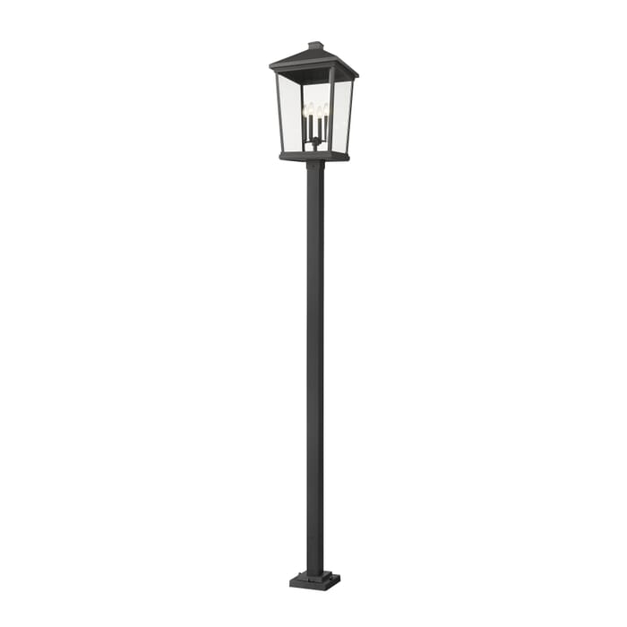 Z-Lite Beacon 4-Light Outdoor Post Mounted Fixture Light In Black Z-Lite Beacon 4-Light Outdoor Post Mounted Fixture Light In Black