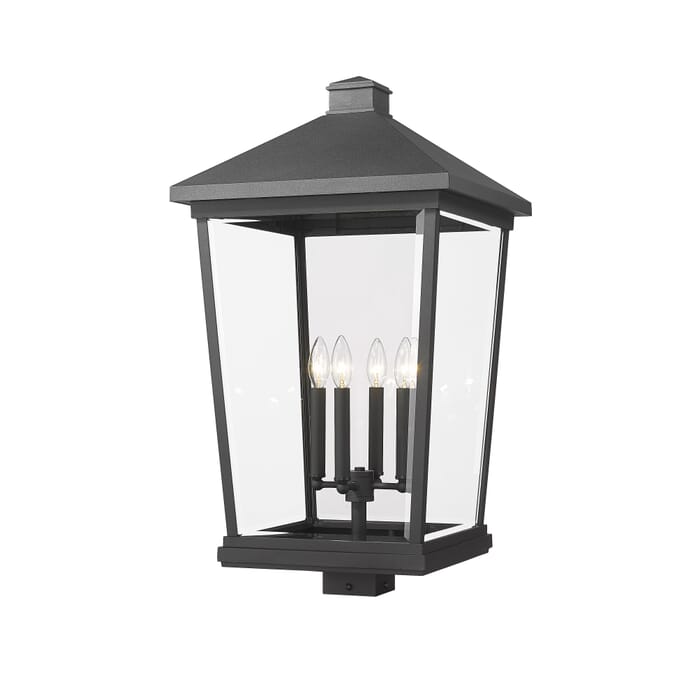 Z-Lite Beacon 4-Light Outdoor Post Mount Fixture Light In Black Z-Lite Beacon 4-Light Outdoor Post Mount Fixture Light In Black