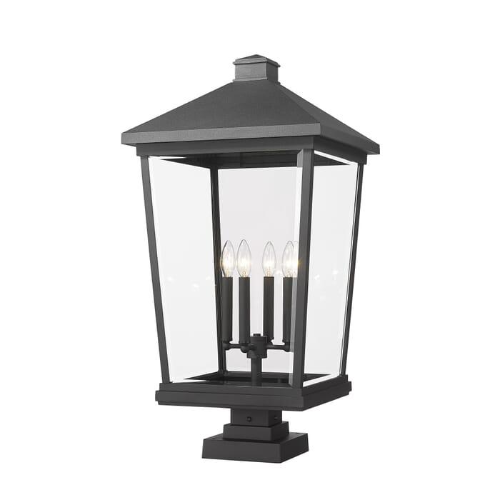 Z-Lite Beacon 4-Light Outdoor Pier Mounted Fixture Light In Black Z-Lite Beacon 4-Light Outdoor Pier Mounted Fixture Light In Black