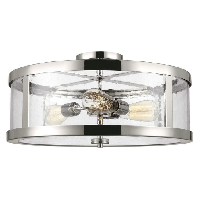Feiss Harrow 19.63" 3-Light Flush Mount in Polished Nickel Feiss Harrow 19.63" 3-Light Flush Mount in Polished Nickel