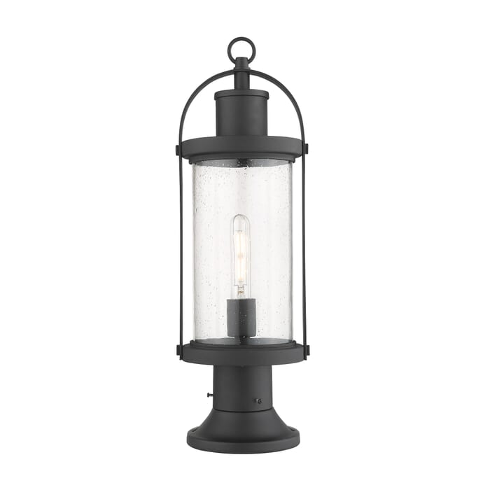 Z-Lite Roundhouse 1-Light Outdoor Pier Mounted Fixture Light In Black Z-Lite Roundhouse 1-Light Outdoor Pier Mounted Fixture Light In Black
