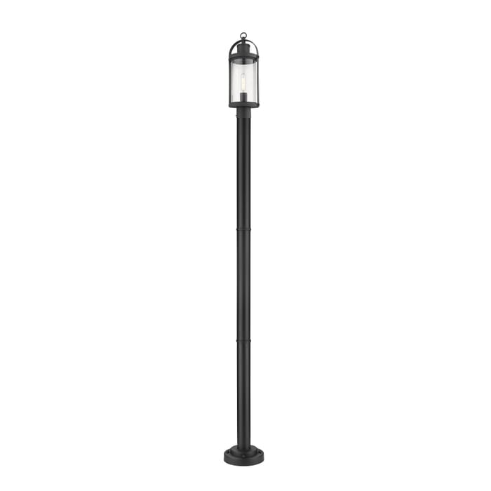 Z-Lite Roundhouse 1-Light Outdoor Post Mounted Fixture Light In Black Z-Lite Roundhouse 1-Light Outdoor Post Mounted Fixture Light In Black