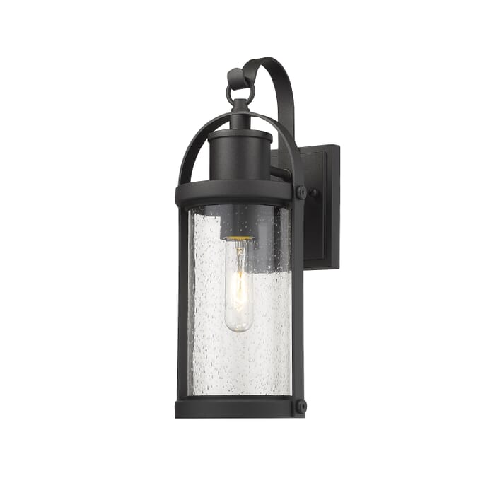 Z-Lite Roundhouse 1-Light Outdoor Wall Sconce In Black Z-Lite Roundhouse 1-Light Outdoor Wall Sconce In Black