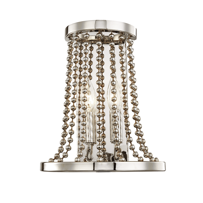Hudson Valley Spool 2-Light 13" Wall Sconce in Polished Nickel Hudson Valley Spool 2-Light 13" Wall Sconce in Polished Nickel