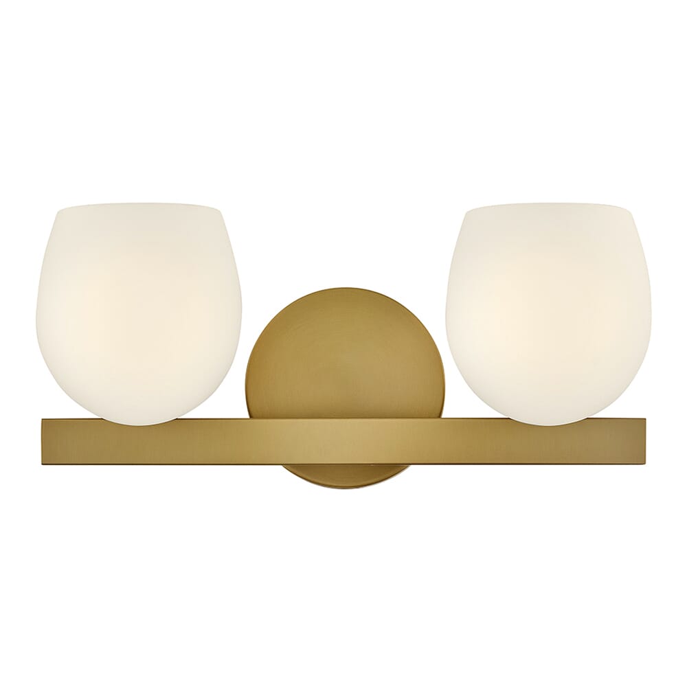 Lacquered Brass LED Bathroom Vanity Light from the Mae Collection
