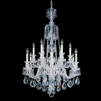 Schonbek Hamilton 12-Light Chandelier in Silver with Clear Heritage Crystals