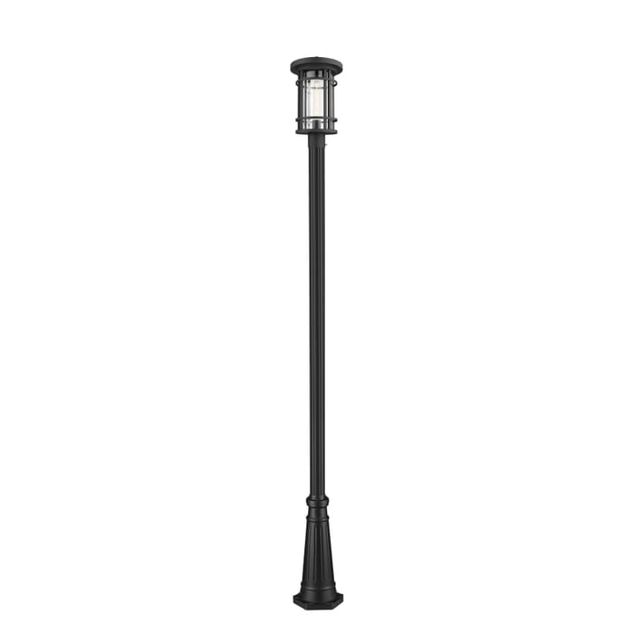 Z-Lite Jordan 1-Light Outdoor Post Mounted Fixture Light In Black Z-Lite Jordan 1-Light Outdoor Post Mounted Fixture Light In Black