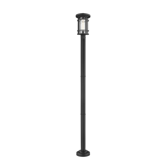 Z-Lite Jordan 1-Light Outdoor Post Mounted Fixture Light In Black Z-Lite Jordan 1-Light Outdoor Post Mounted Fixture Light In Black