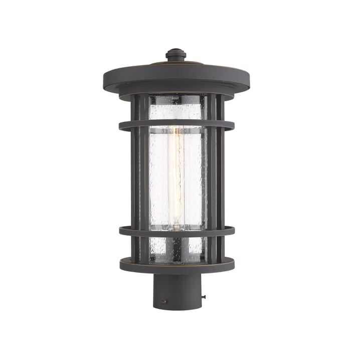 Z-Lite Jordan 1-Light Outdoor Post Mount Fixture Light In Oil Rubbed Bronze Z-Lite Jordan 1-Light Outdoor Post Mount Fixture Light In Oil Rubbed Bronze
