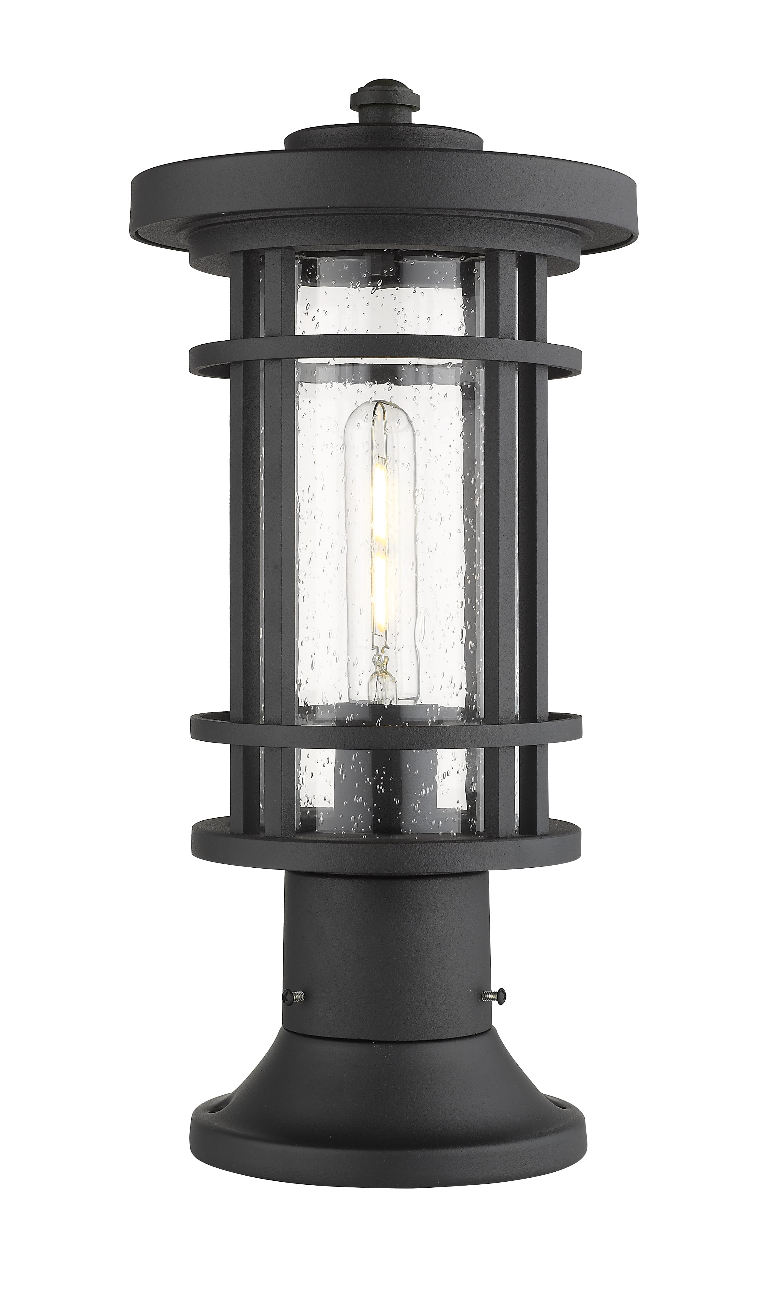 Z-Lite Jordan 1-Light Outdoor Pier Mounted Fixture Light In Black