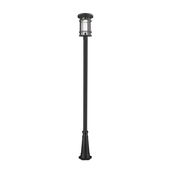 Z-Lite Jordan 1-Light Outdoor Post Mounted Fixture Light In Black Z-Lite Jordan 1-Light Outdoor Post Mounted Fixture Light In Black