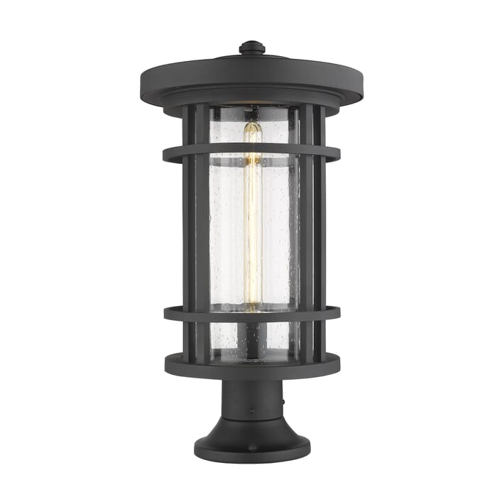 Z-Lite Jordan 1-Light Outdoor Pier Mounted Fixture Light In Black Z-Lite Jordan 1-Light Outdoor Pier Mounted Fixture Light In Black