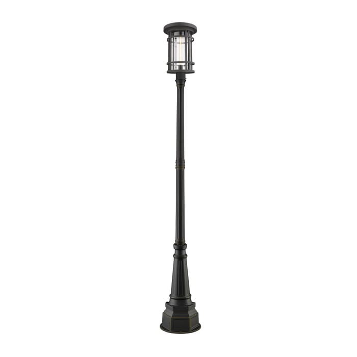 Z-Lite Jordan 1-Light Outdoor Post Mounted Fixture Light In Oil Rubbed Bronze Z-Lite Jordan 1-Light Outdoor Post Mounted Fixture Light In Oil Rubbed Bronze