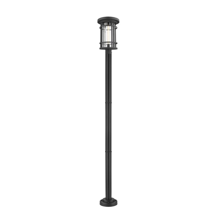 Z-Lite Jordan 1-Light Outdoor Post Mounted Fixture Light In Black Z-Lite Jordan 1-Light Outdoor Post Mounted Fixture Light In Black