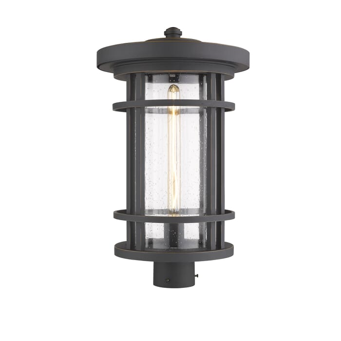 Z-Lite Jordan 1-Light Outdoor Post Mount Fixture Light In Oil Rubbed Bronze Z-Lite Jordan 1-Light Outdoor Post Mount Fixture Light In Oil Rubbed Bronze
