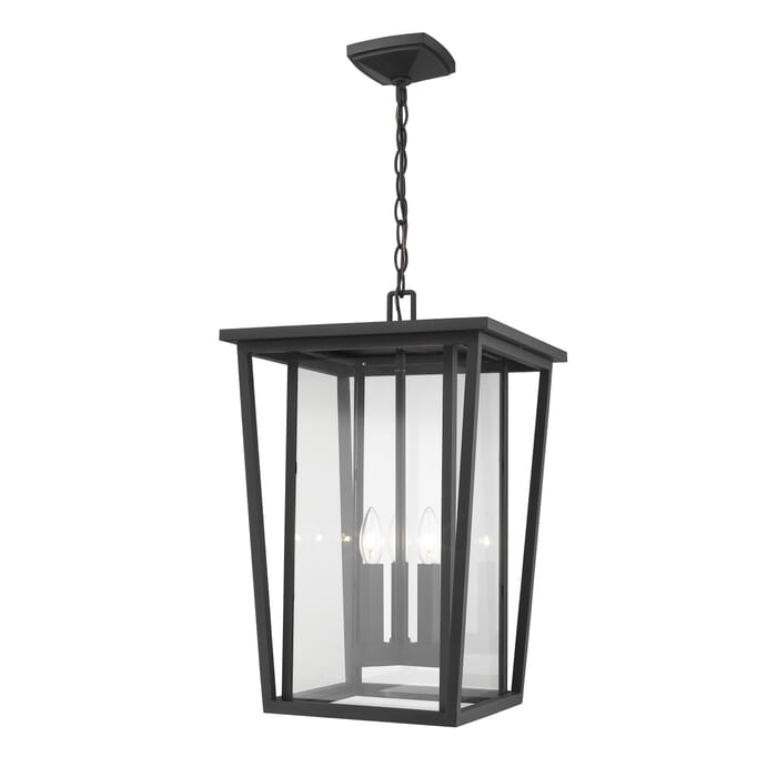 Z-Lite Seoul 3-Light Outdoor Chain Mount Ceiling Fixture Light In Black Z-Lite Seoul 3-Light Outdoor Chain Mount Ceiling Fixture Light In Black