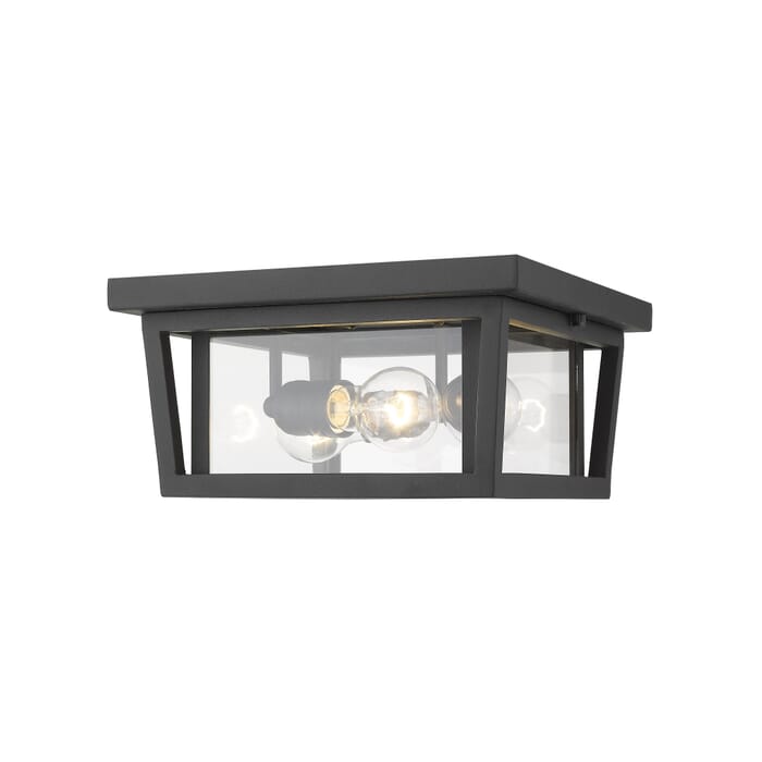 Z-Lite Seoul 3-Light Outdoor Flush Ceiling Mount Fixture Ceiling Light In Black Z-Lite Seoul 3-Light Outdoor Flush Ceiling Mount Fixture Ceiling Light In Black
