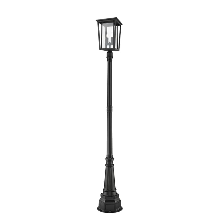 Z-Lite Seoul 2-Light Outdoor Post Mounted Fixture Light In Black Z-Lite Seoul 2-Light Outdoor Post Mounted Fixture Light In Black
