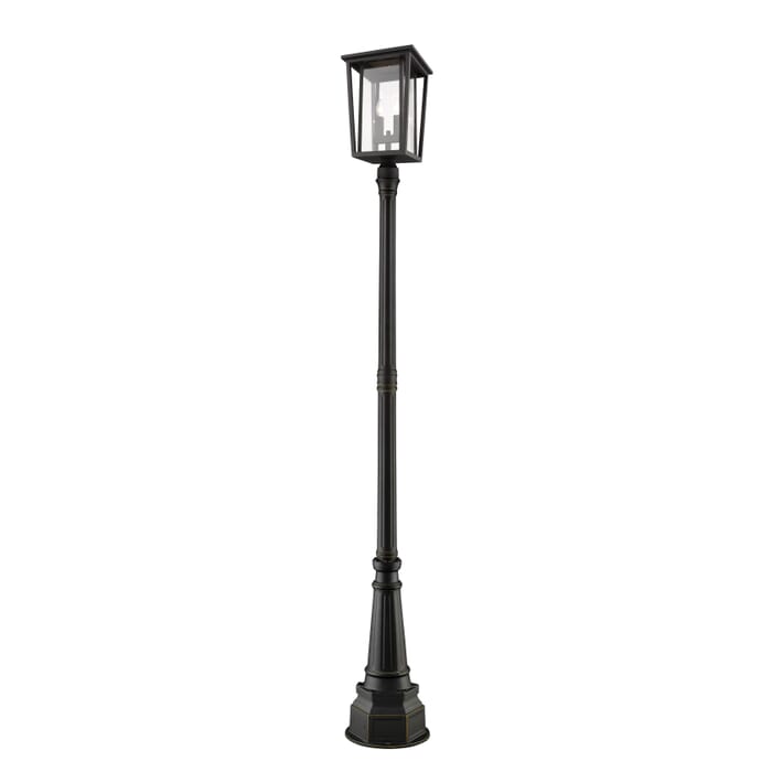 Z-Lite Seoul 2-Light Outdoor Post Mounted Fixture Light In Oil Rubbed Bronze Z-Lite Seoul 2-Light Outdoor Post Mounted Fixture Light In Oil Rubbed Bronze