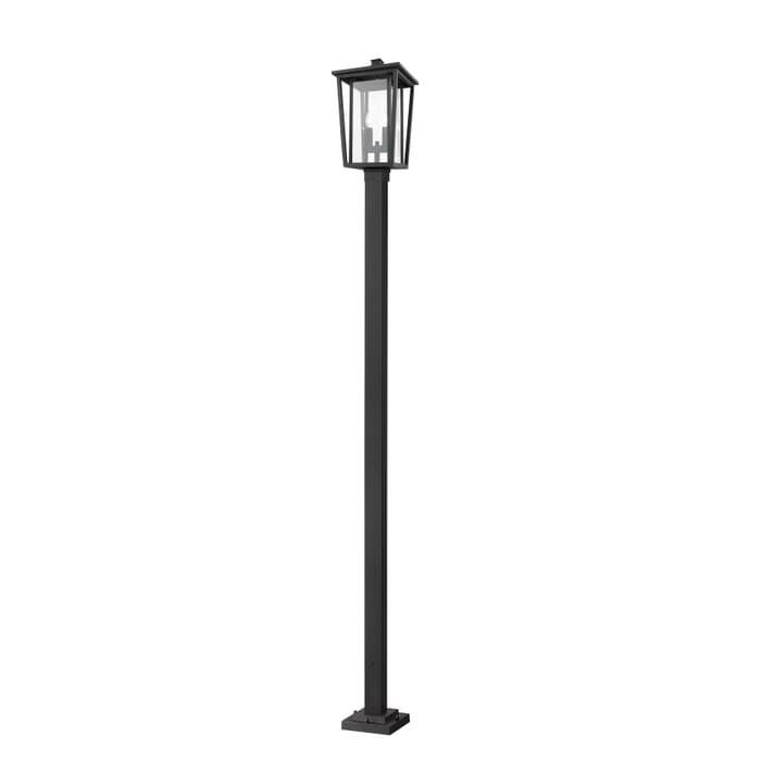 Z-Lite Seoul 2-Light Outdoor Post Mounted Fixture Light In Black Z-Lite Seoul 2-Light Outdoor Post Mounted Fixture Light In Black