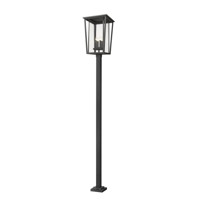 Z-Lite Seoul 4-Light Outdoor Post Mounted Fixture Light In Black Z-Lite Seoul 4-Light Outdoor Post Mounted Fixture Light In Black