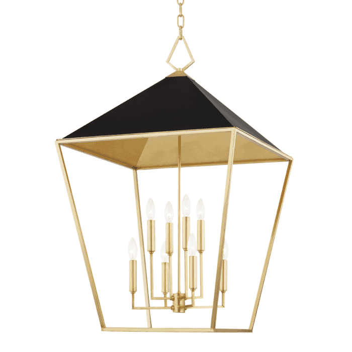 Hudson Valley Paxton 8-Light Pendant Light in Gold Leaf and Black Hudson Valley Paxton 8-Light Pendant Light in Gold Leaf and Black