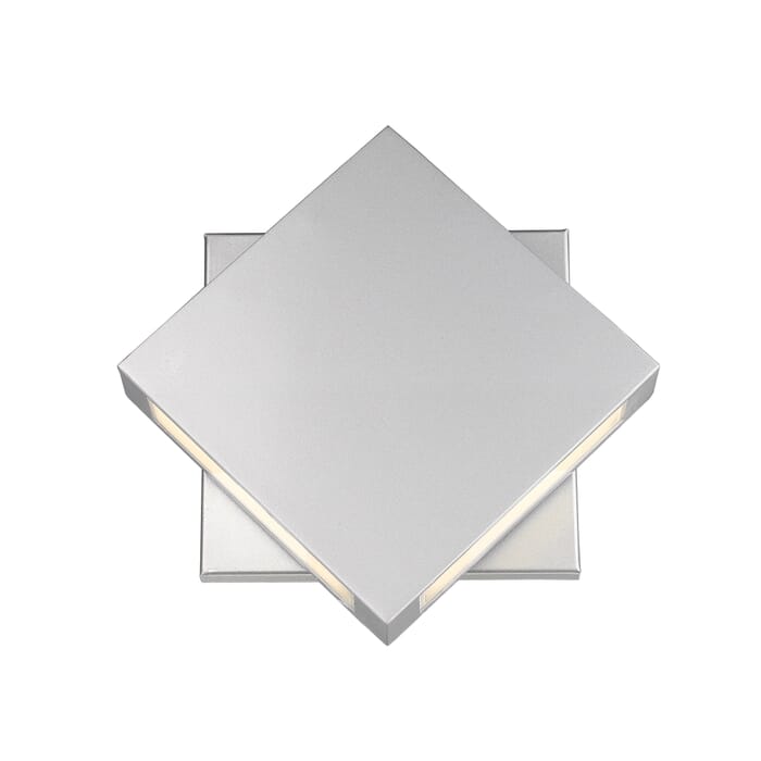 Z-Lite Quadrate 2-Light Outdoor Wall Sconce In Silver Z-Lite Quadrate 2-Light Outdoor Wall Sconce In Silver