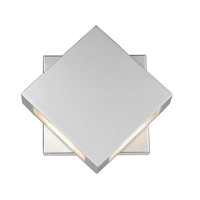 Z-Lite Quadrate 2-Light Outdoor Wall Sconce In Silver Z-Lite Quadrate 2-Light Outdoor Wall Sconce In Silver