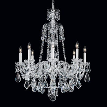 Schonbek Hamilton 8-Light Chandelier in Silver with Clear Heritage Crystals