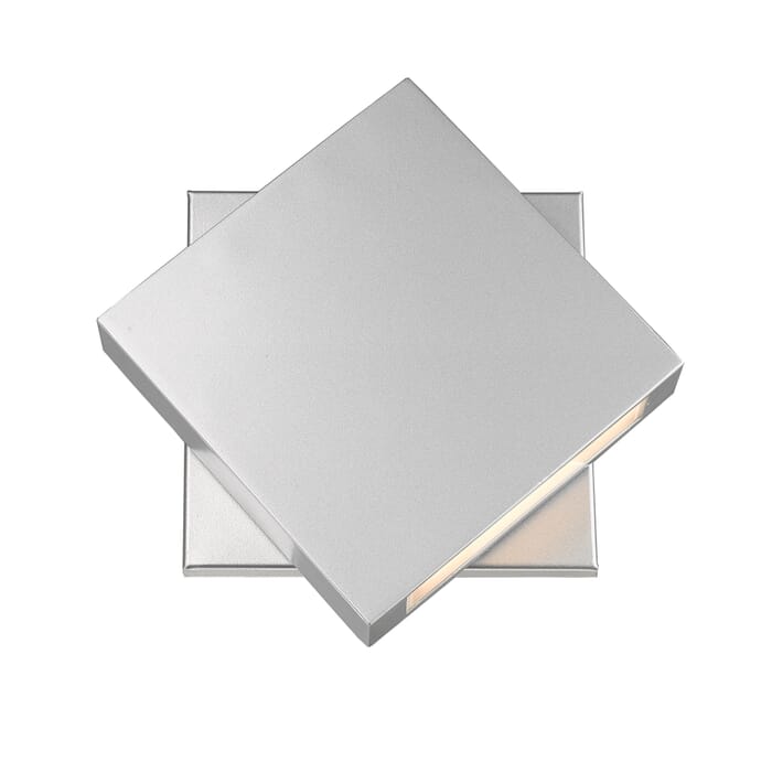 Z-Lite Quadrate 1-Light Outdoor Wall Sconce In Silver Z-Lite Quadrate 1-Light Outdoor Wall Sconce In Silver